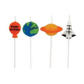 4 Space Blast Party Pick Candles