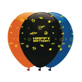 6 Space Blast Party Latex Balloons 12"