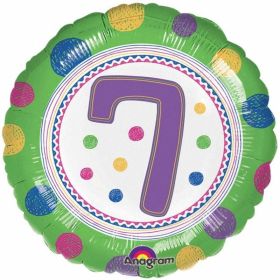 SpotOn 7th Happy Birthday Foil Balloon 17"