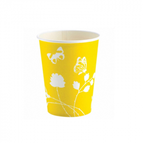 Summer Yellow Paper Cups 266ml, pk8