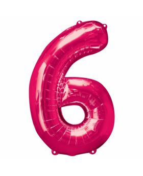 Supershape Pink Number 6 Party Balloon