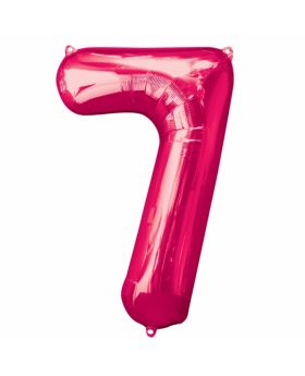 Supershape Pink Number 7 Party Balloon