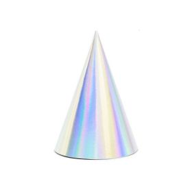 6 Iridescent Party Hats
