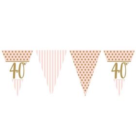 Pink Chic 40th Birthday Bunting 3.7m