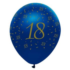 Navy & Gold Geode Party Age 18 Latex Balloons 12", pk6