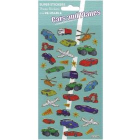 Cars and Planes Large Re-Usable Foil Stickers