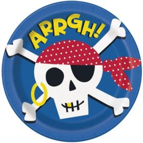 Ahoy Pirate Party Plates 23cm, pk8