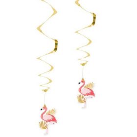 Flamingo Decorations Swirls 85cm, pk2