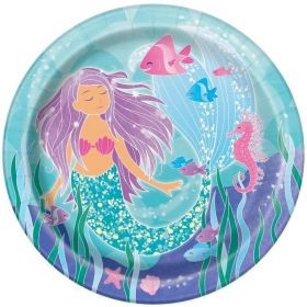 Mermaid Party Dinner Plates 23cm, pk8