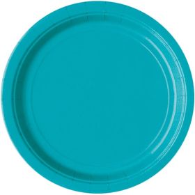 8 Caribbean Blue Paper Dinner Plates