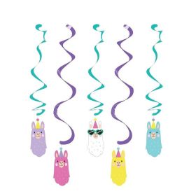 Llama Pastel Party Dizzy Danglers, pk5