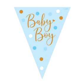 Sparkling Baby Boy Dots Flag Banner 3.9m