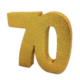 Age 70 Gold Glitter Table Decoration