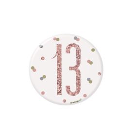 Glitz Rose Gold Age 13 Badge 