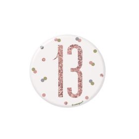 Glitz Rose Gold Age 13 Badge 