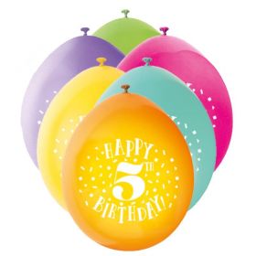 Happy 5th Birthday Latex Balloons 9"