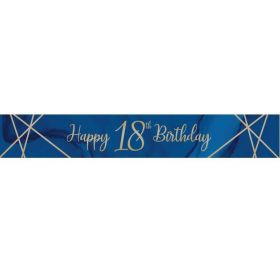 Navy & Gold Geode Party Age 18 Foil Banner 2.74m