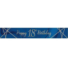 Navy & Gold Geode Party Age 18 Foil Banner 2.74m