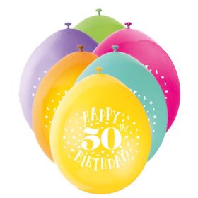 Happy 50th Birthday Latex Balloons 9"
