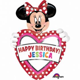 Minnie Mouse Personalised Birthday SuperShape Foil Balloon