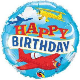 Happy Birthday Airplanes Foil Balloon 18"