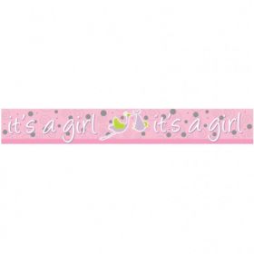 It's a Girl Holographic Foil Banner 2.74m