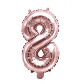 Rose Gold Number 8 Air Fill Foil Balloon 14"