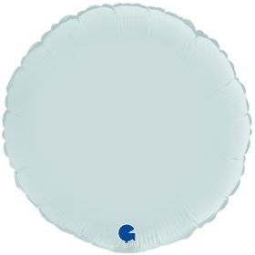 Satin Pastel Blue Luxury Round Foil Balloon 18"