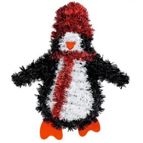 Penguin Tinsel Wall Plaque