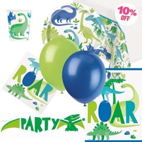 Blue & Green Dinosaur Ultimate Party Pack for 8