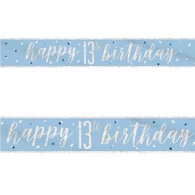 Glitz Blue 13th Birthday Foil Banner