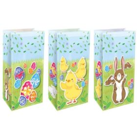 Easter Paper Party Bags with Stickers, pk6