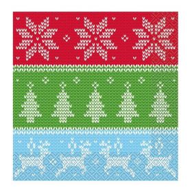 Ugly Sweater Xmas Napkins 33cm x 33cm, pk16