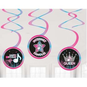 Internet Famous Party Swirl Decorations, pk6