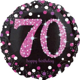 Pink Sparkling Celebration 70th Birthday Foil Balloon 18"