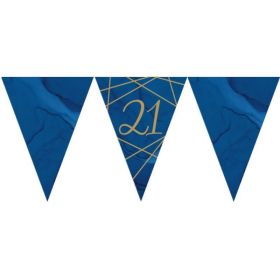 Navy & Gold Geode Party Age 21 Flag Banner 3m