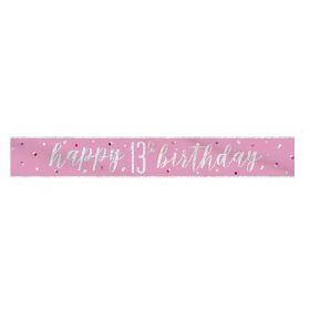 Glitz Pink Age 13 Foil Banner 2.75m