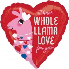 Whole Llama Love Foil Balloon 17"