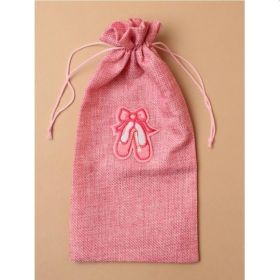 Pink Jute Ballet Shoe Motif Bag