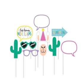 Llama Pastel Party Photo Props, pk10