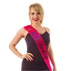 Hot Pink 18th Birthday Sash