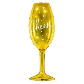 Gold Champagne Glass Shaped Foil Balloon 31"