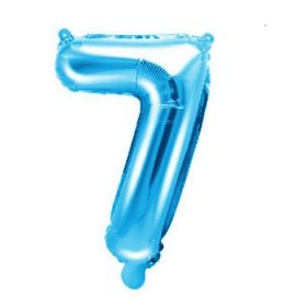 Blue Number 7 Air Fill Foil Balloon 14"