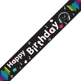 Music Media Birthday Foil Banner 2.75m