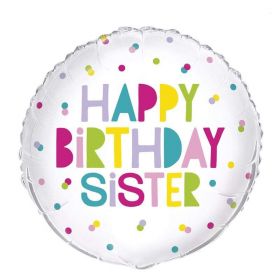 Happy Birthday Sister Foil Balloon 18"