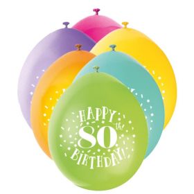 Happy 80th Birthday Latex Balloons 9"