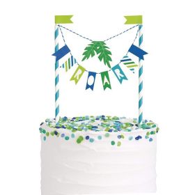 Blue & Green Dinosaur Party Bunting Cake Topper