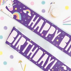 Unicorn Birthday Foil Banner