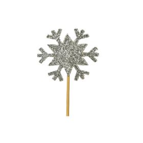 12 Glitter Snowflake Cupcake Toppers
