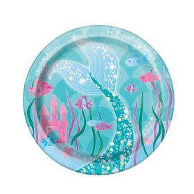 Mermaid Party Desert Plates 17cm, pk8